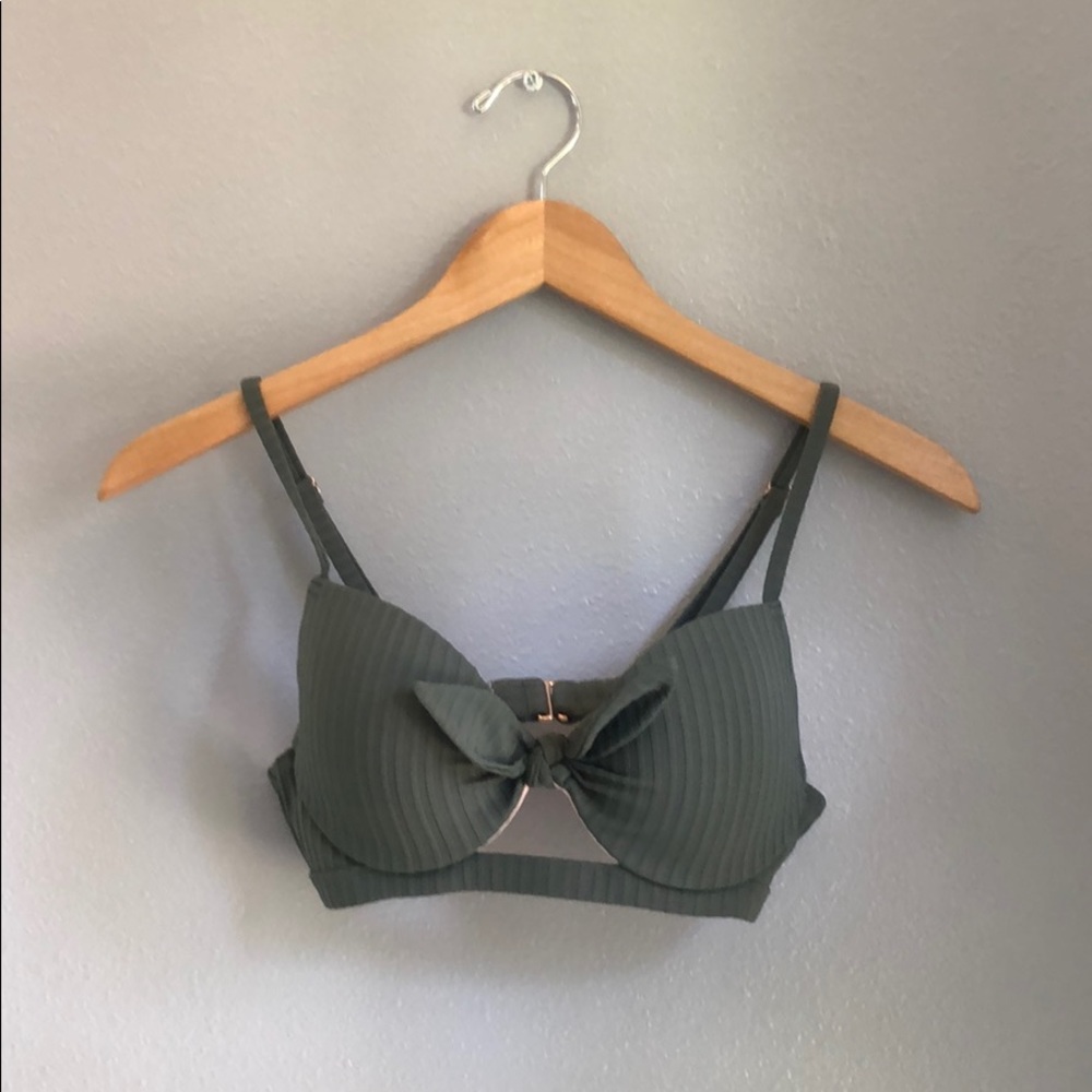 Army green push up bikini top